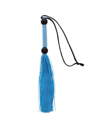 Голубая мини-плеть из силикона и акрила SILICONE FLOGGER WHIP - 25,6 см.