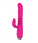 Розовый вибратор с клиторальным стимулятором Nalone Idol Plus - 22,4 см.