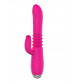 Розовый вибратор с клиторальным стимулятором Nalone Idol Plus - 22,4 см.