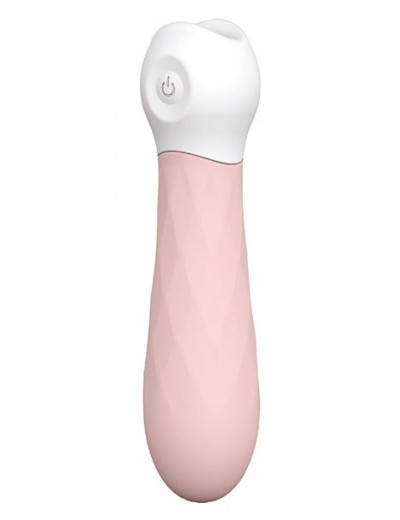 Розовый мини-вибромассажер Diamond Baby Boo - 11 см.