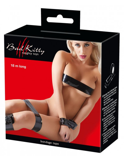 Чёрная бондажная лента Bondage Tape - 18 м.