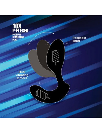 Черный стимулятор простаты 10X P-Flexer Prostate Stimulating Anal Butt Plug - 13,7 см.