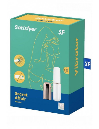 Бело-золотистая перезаряжаемая вибропулька Satisfyer Secret Affair