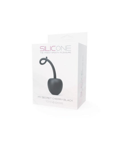 Чёрный анальный стимулятор SILICONE MY SECRET CHERRY - 11 см.