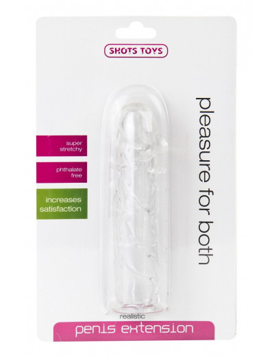 Прозрачная насадка на пенис Realistic Penis Extension - 13 см.