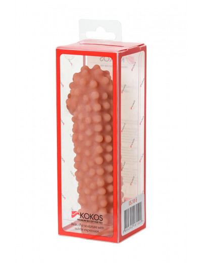 Телесная насадка на фаллос с бугорками Extreme Sleeve 010 S-size - 14,7 см.