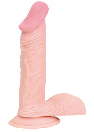Телесный фаллоимитатор на присоске NATURAL SEDUCER 6 FLESH DONG - 15,2 см.