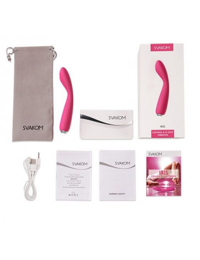 Ярко-розовый G-стимулятор IRIS Clitoral   G-spot Vibrator - 18 см.