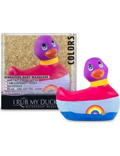 Вибратор-уточка I Rub My Duckie 2.0 Colors с разноцветными полосками
