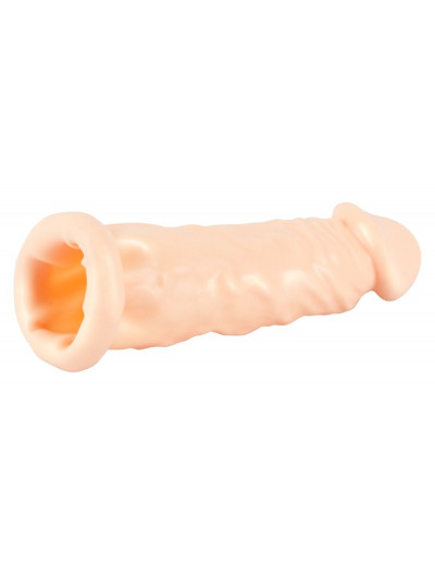 Телесная насадка-удлинитель Silicone Extension - 19 см.
