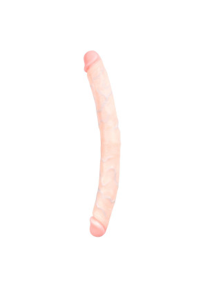 Телесный двусторонний фаллоимитатор Mr Long Dong - 35 см.