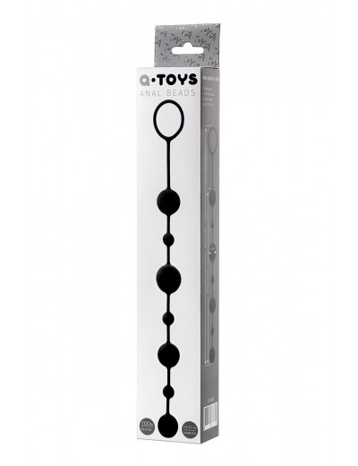 Черная анальная цепочка A-toys с шариками - 35,9 см.