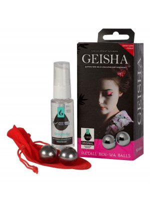 Металлические вагинальные шарики Geisha в комплекте с лубрикантом
