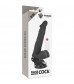Черный вибратор на мощной присоске Basecock Realistic Vibrator Remote Control - 20 см.