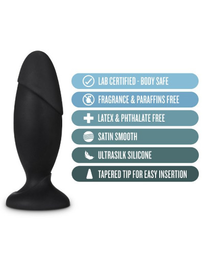 Черная силиконовая пробка Silicone Rocket Plug - 16,5 см.