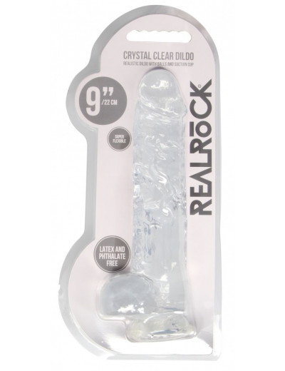 Прозрачный фаллоимитатор Realrock Crystal Clear 9 inch - 25 см.