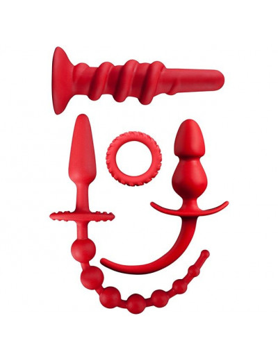 Набор для анальной стимуляции MENZSTUFF PLEASURE SET RED