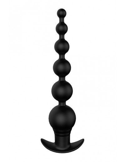 Черный анальный вибромассажер REMOTE GRADUATING BEADS - 20,7 см.