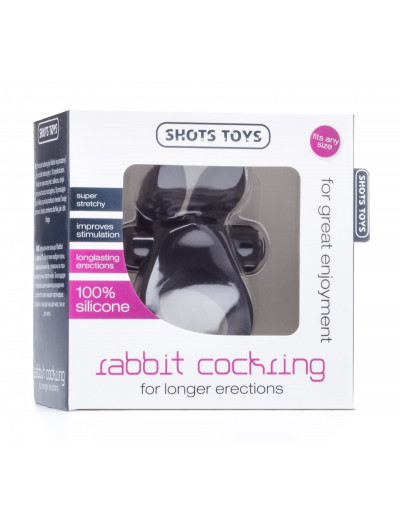 Черное эрекционное виброкольцо Rabbit Cockring