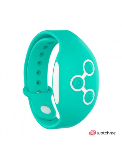 Голубой вибратор для пар с зеленым пультом-часами Weatwatch Dual Pleasure Vibe
