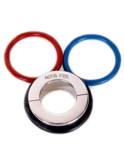 Серебристая утяжка на мошонку с 3 кольцами в комплекте Ball Stretcher