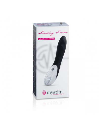 Вибратор с электростимуляцией Sizzling Simon - 27 см.