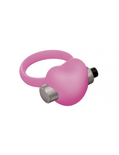 Розовое эрекционное виброкольцо Emotions Heartbeat Light pink