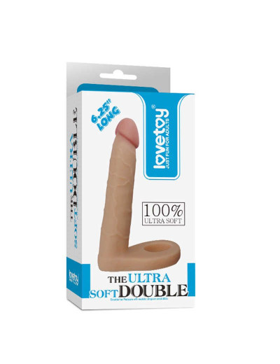 Телесная насадка для двойного проникновения The Ultra Soft Double 6.25 - 15,8 см.