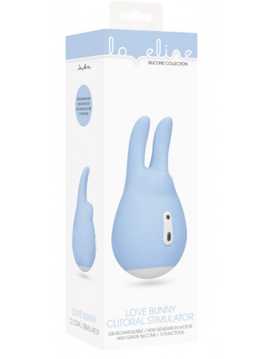 Голубой клиторальный стимулятор Love Bunny - 9,4 см.