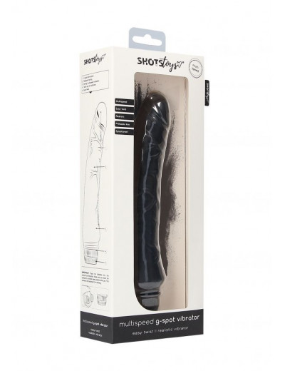 Черный вибромассажер Multispeed G-Spot Vibrator - 23,5 см.
