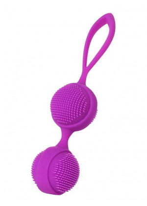 Фиолетовые вагинальные шарики с ресничками JOS NUBY