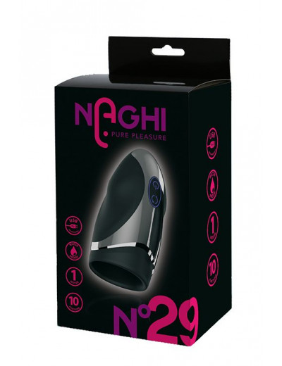 Черный вибромастурбатор NO.29 RECHARGEABLE PENIS HEAD VIBE