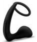 Черное эрекционное кольцо с анальным стимулятором Platinum Cock Ring Plug