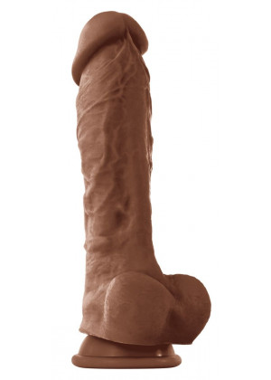 Кофейный фаллоимитатор на присоске 8 Dildo - 24,5 см.