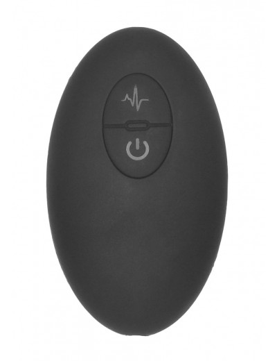 Черный массажер простаты с электростимуляцией и пультом ДУ Prostate massager