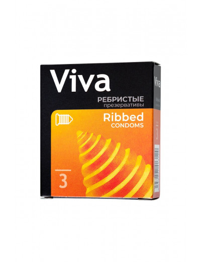 Ребристые презервативы VIVA Ribbed - 3 шт.