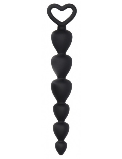 Черная анальная елочка Silicone Anal Beads - 17,5 см.