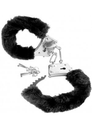 Меховые чёрные наручники Beginner s Furry Cuffs