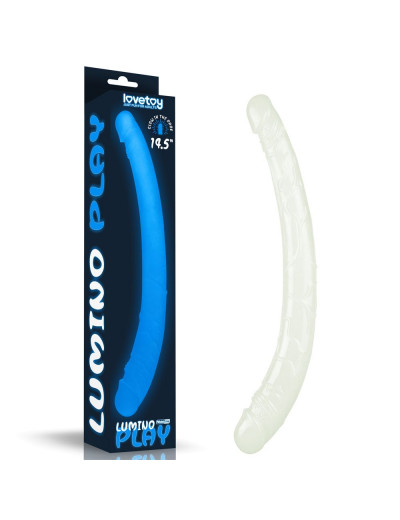 Светящийся в темноте фаллоимитатор 14.5 Lumino Play Double Dildo - 37 см.