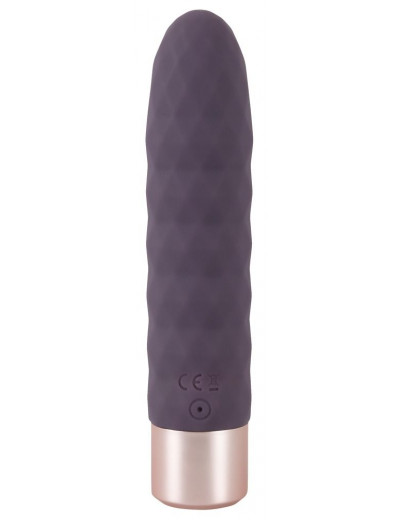 Фиолетовый мини-вибратор Elegant Diamond Vibe - 15 см.