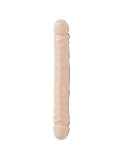 Двухголовый фаллос телесного цвета  Jr. Veined Double Header 12  Bender - 29,5 см.