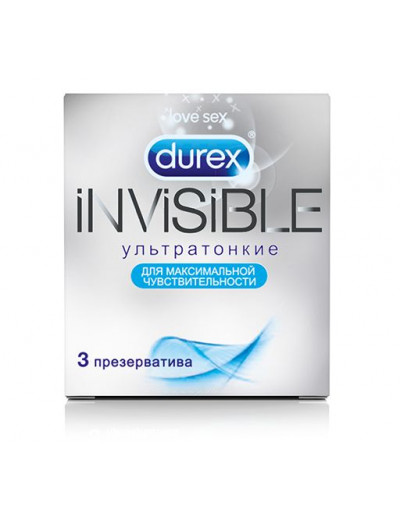 Ультратонкие презервативы Durex Invisible - 3 шт.