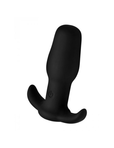 Черная анальная вибровтулка Anal Plug with Remote Control - 8 см.