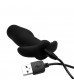 Черная анальная вибровтулка Anal Plug with Remote Control - 8 см.