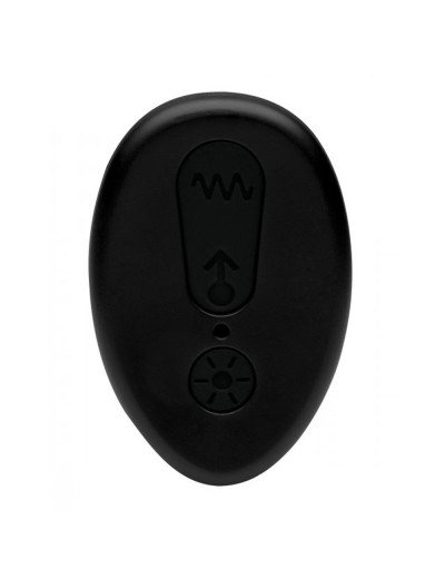 Черная анальная вибровтулка Anal Plug with Remote Control - 8 см.