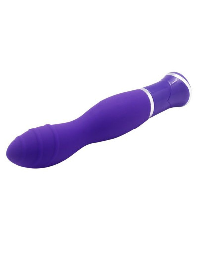 Фиолетовый вибратор ECSTASY Rippled Vibe - 19,5 см.
