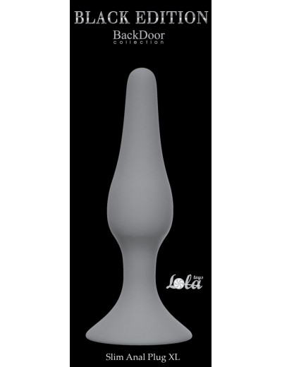 Серая анальная пробка Slim Anal Plug XL - 15,5 см.