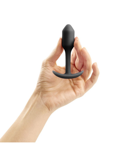 Чёрная пробка для ношения B-vibe Snug Plug 1 - 9,4 см.