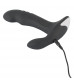 Черный вибромассажер простаты с функцией римминга Plug with Perineum Stimulator - 16,6 см.
