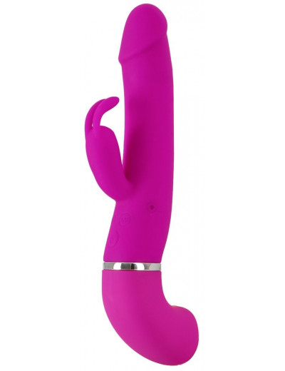 Лиловый вибратор-кролик с функцией сквирта Cumshot Rabbit Vibrator - 24 см.